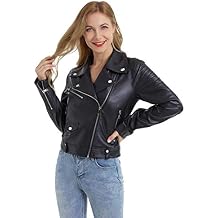 DIASHINY Faux Leather Jacket For Women Crop Short Cropped PU Slim Zip Up Moto Biker Coat Motorcycle Jackets