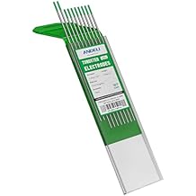 ANDELI TIG Welding Tungsten Electrode Pure Tungsten 3/32" x 7" (Green, EWP) 10-pcs