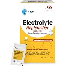 Globe Electrolyte Replacement Tablets for Rapid Hydration & Exercise Recovery (500 Tablets, 250 Packets of 2) for Athletes, Hiking & Sports, Travel Packets with Key Nutrients for Optimal Endurance