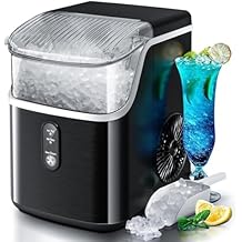 Antarctic Star Nugget Ice Maker Countertop,Ready in 6 Mins, 36Lbs Every 24H, Self-Cleaning, One Button Operation,for Home/Kitchen/Camping/RV. (Black)