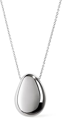 Ana Luisa Pebble Pendant Necklace for Women - 14K Gold Plated and Silver Rhodium Plated Trendy Teardrop Necklace with Lobster Clasp - Hypoallergenic, Water-Resistant, Tarnish-Free Jewelry