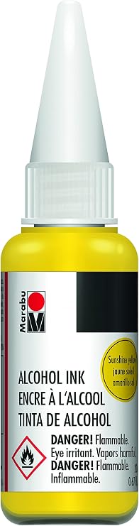 Marabu Alcohol Ink - Sunshine Yellow - Illuminate Your Creativity with a Radiant Splash of Joy, Energizing Your Artistic Spirit - 20ml Bottle