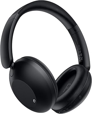 Active Noise Canceling Headphones, Over Ear Wireless Headphones with Mic, 60 Hours Play Time Bluetooth with Deep Bass, Foldable Lightweight with HiFi Audio for Music