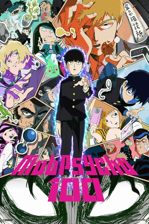 Mob Psycho 100 Poster Anime Series 1 Key Alt Crunchyroll Japanese Merchandise Webtoon Manga Streaming Merch Bedroom Decor Cool Wall Art Print Poster 12x18