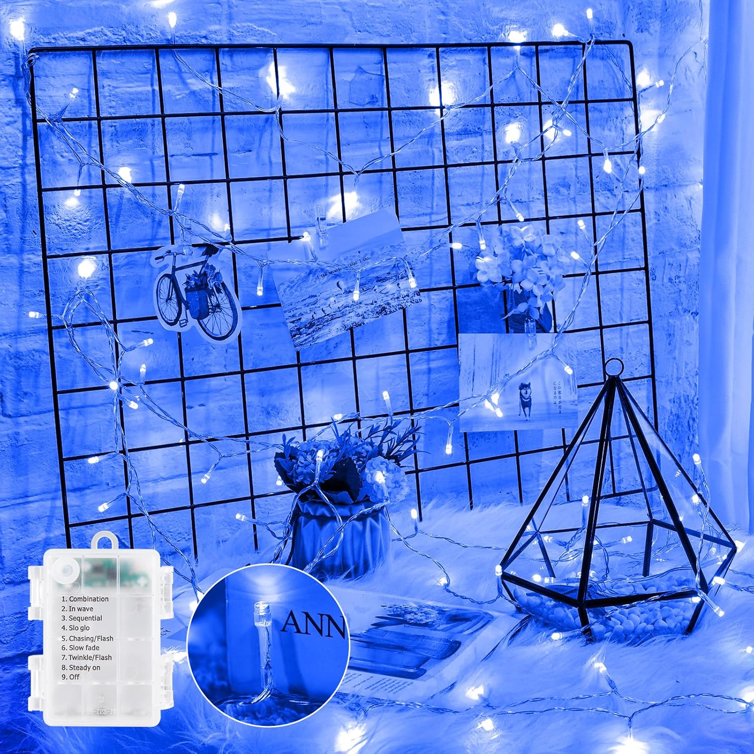 Minetom Color Changing Rope Lights Outdoor, 33FT 100 LED String Lights with Plug & Remote, Waterproof Christmas Light Outdoor Decoration, Twinkle LED Rope Light for Outside Indoor Bedroom,16 Colors