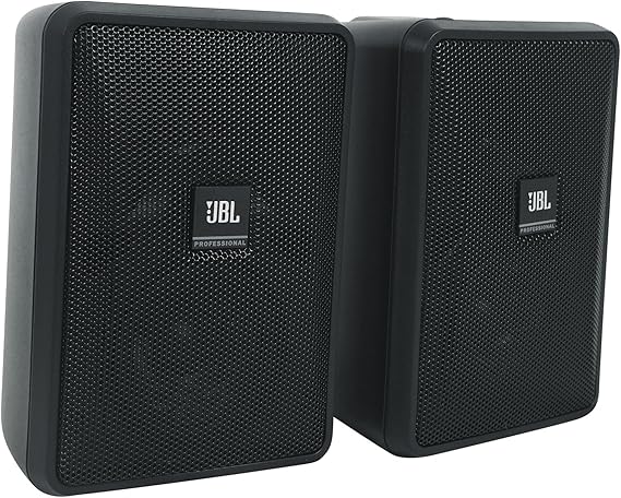 JBL Professional Control 23-1 Ultra-Compact Indoor/Outdoor Background/Foreground Speaker, Black, Sold as Pair