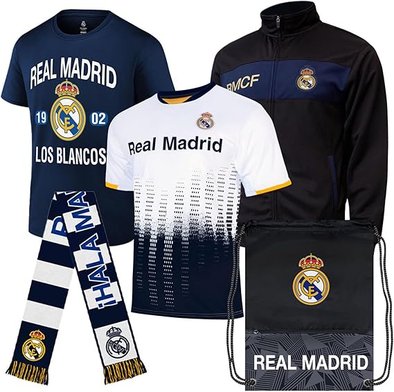 Icon Sports Pro League Ultimate Fan Pack Officially Licensed 5-Piece Soccer Merch - Shirt, Jersey, Jacket, Scarf, Bag