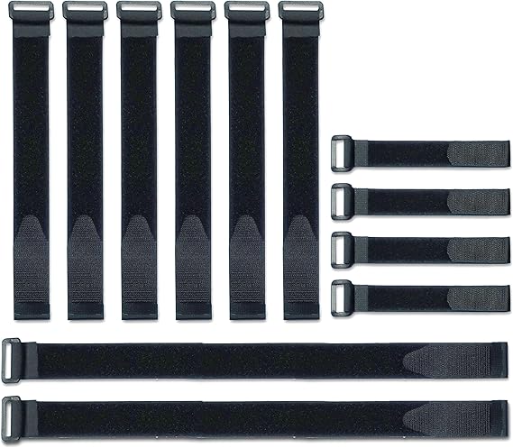 VELCRO Brand Bulk Pack 12 Reusable Fastening Cable Straps with Buckle Variety Sizes 8"-12"-18" Multi-Purpose Cinch Strap VEL-30100-AMS